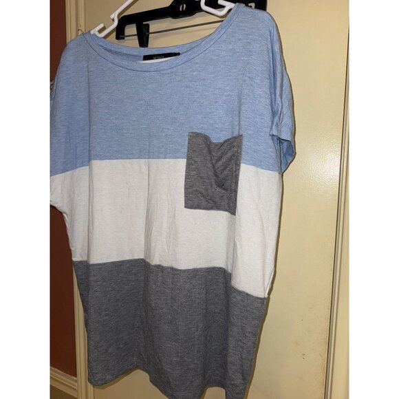 Color Block Oversized T-Shirt With Pocket By Mirol Size XL - Picture 3 of 6